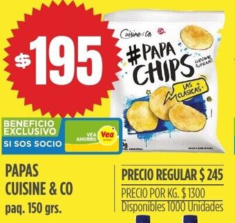 Supermercados Vea Papas cuisine & co oferta