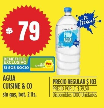 Supermercados Vea Agua cuisine & co oferta