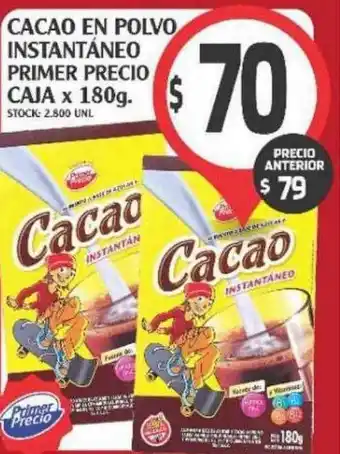 Supermercados Malambo Cacao en polvo instantáneo primer precio caja oferta