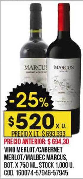 Coto Vino merlot cabernet merlot malbec marcus oferta