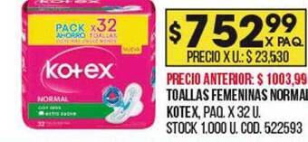 Coto Toallas femeninas normal kotex oferta