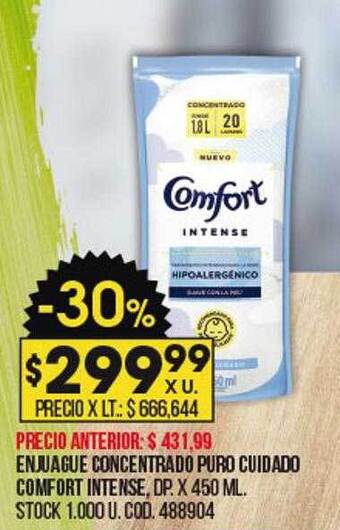 Coto Enjuague concentrado puro cuidado comfort intense oferta