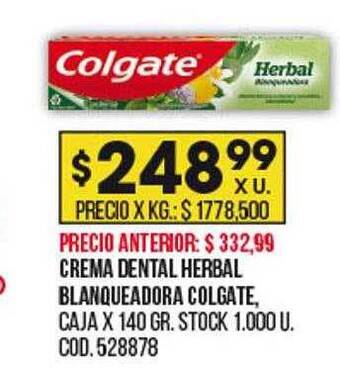 Coto Crema dental herbal blanqueadora colgate oferta