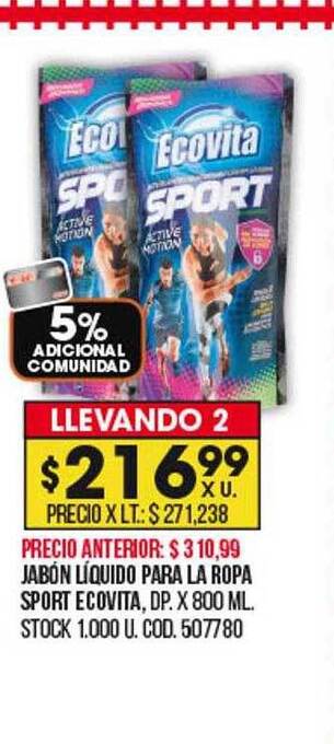 Coto Jabón líquido para la ropa sport ecovita oferta