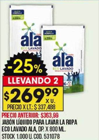 Coto Jabón liquido para lavar la ropa eco lavado ala oferta