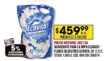 Coto Suavizante para la ropa clásico flores silvestres ecovita oferta