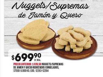 Coto Nuggets supremas de jamón y queso rebozados congelados oferta