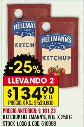 Coto Ketchup hellmann's oferta