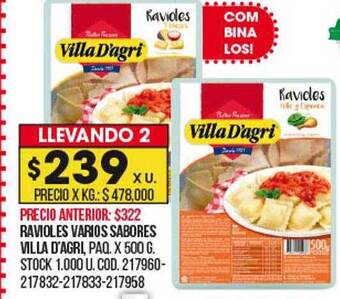 Coto Ravioles varios sabores villa d'agri oferta