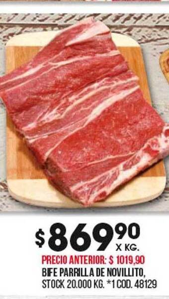Coto Bife parrilla de novillito oferta