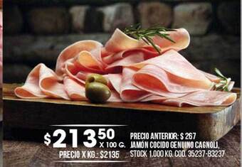 Coto Jamón cocido genuino cagnoli oferta
