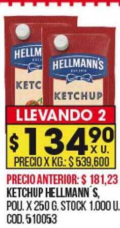 Coto Ketchup hellmann's oferta
