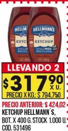 Coto Ketchup hellmann's oferta