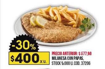 Coto Milanesa con papas oferta