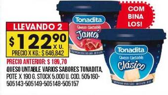 Coto Queso untable varios sabores tonadita oferta