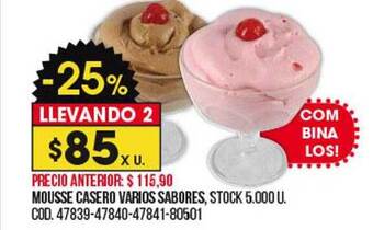 Coto Mousse casero varios sabores oferta