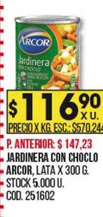 Coto Jardinera con choclo arcor oferta