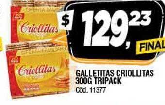 Supermercados Yaguar Galletitas criollitas tripack oferta