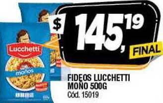 Supermercados Yaguar Fideos lucchetti mono 500g oferta