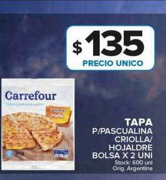 Carrefour Maxi Tapa p pascualina criolla hojaldre oferta