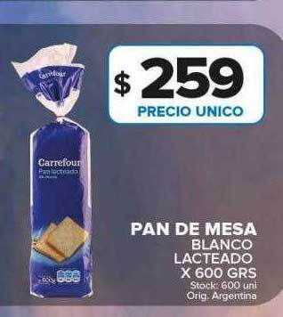 Carrefour Maxi Pan de mesa blanco lacteado oferta