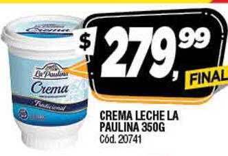 Supermercados Yaguar Crema leche la paulina oferta