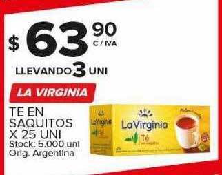 Carrefour Maxi La virginia te en saquitos oferta