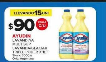 Carrefour Maxi Ayudin lavandina multisup lavanda glaciar triple poder oferta