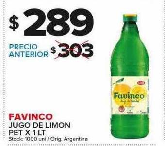 Carrefour Maxi Favinco jugo de limon oferta