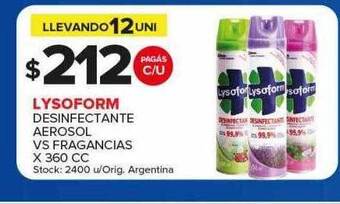 Carrefour Maxi Lysoform desinfectante aerosol vs fragancias oferta