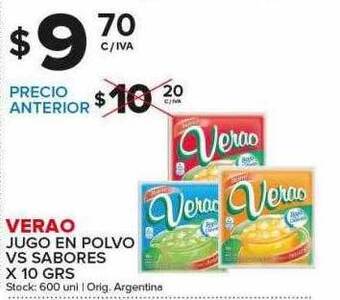 Carrefour Maxi Verao jugo en polvo vs sabores oferta