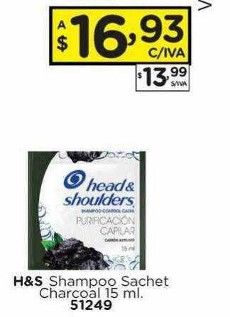 Hipermay H&s shampoo sachet charcoal oferta