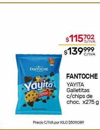 Nini Mayorista Fantoche yayita galletitas c-chips de choc oferta