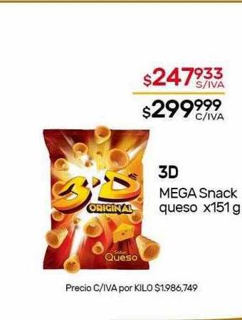 Nini Mayorista 3d mega snack queso oferta