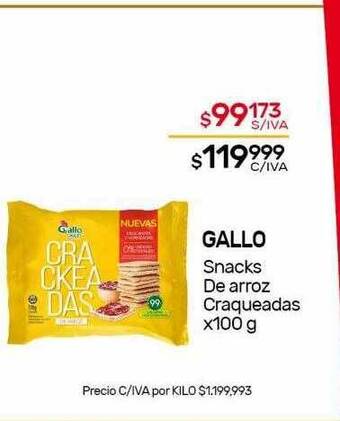 Nini Mayorista Gallo snacks de arroz craqueadas oferta