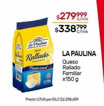 Nini Mayorista La paulina queso rallado familiar oferta