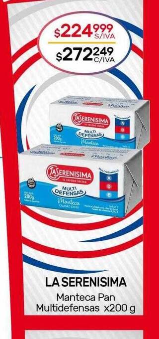 Nini Mayorista La serenisima manteca pan oferta