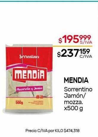 Nini Mayorista Mendia sorrentino jamón o mozza oferta