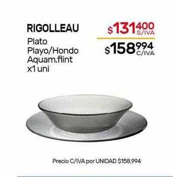 Nini Mayorista Rigolleau plato playo hondo aquam flint oferta