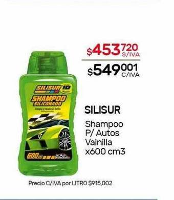 Nini Mayorista Silisur shampoo p autos vainilla oferta