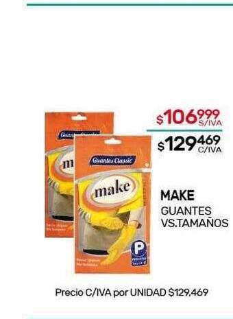 Nini Mayorista Make guantes vs tamaños oferta