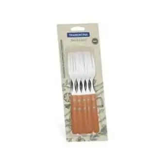 Pinturerías Rex Pack x 12 tenedores tramontina dynamic mango madera oferta