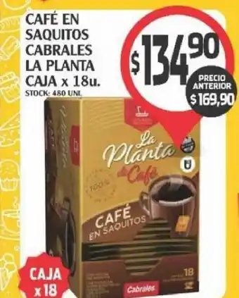 Supermercados Malambo Café En Saquitos Cabrales La Planta Caja x 18u oferta