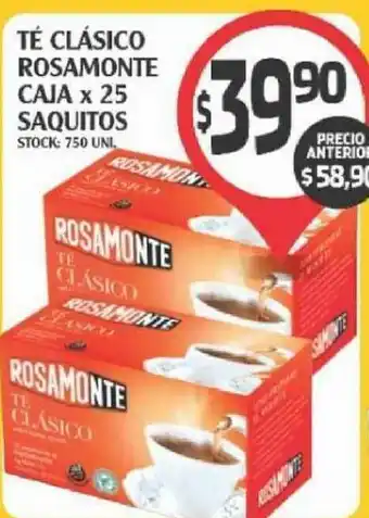 Supermercados Malambo Té Clásico Rosamonte Caja Saquitos x 25 saquitos oferta