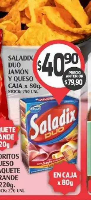 Supermercados Malambo Saladix Duo Jamón Y Queso Caja x 80g oferta