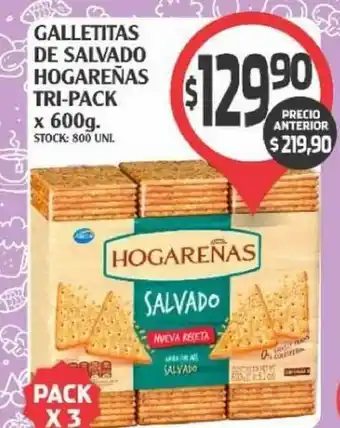 Galletitas De Salvado Hogareñas Tri-Pack x 600g