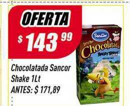 Supermercados Comodin Chocolatada Sancor Shake 1Lt oferta