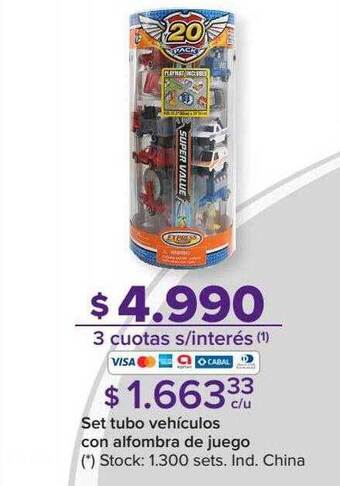 Carrefour Set tubo vehículos con alfombra de juego oferta