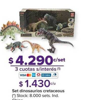 Carrefour Set dinosaurios cretaceous oferta