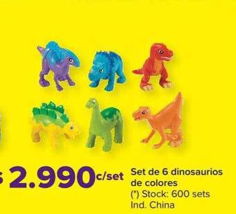Carrefour Set de 6 dinosaurios de colores oferta